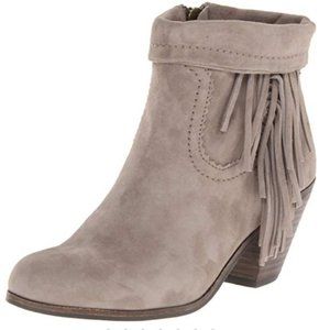 Sam Edelman Nude Leather Fringe Booties